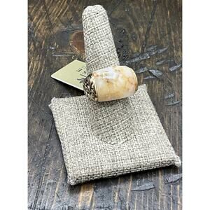 Barse Regalia Ring- Antique White Quartz- Bronze- 9- NWT